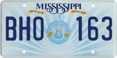 MS license plate BHO163