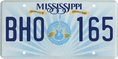 MS license plate BHO165