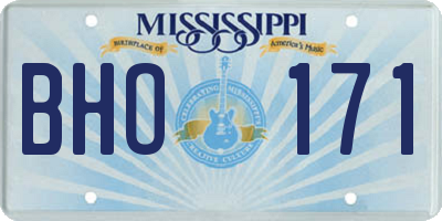 MS license plate BHO171