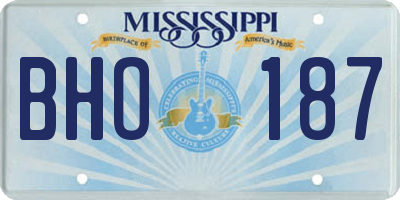 MS license plate BHO187