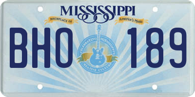 MS license plate BHO189
