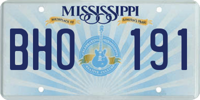 MS license plate BHO191