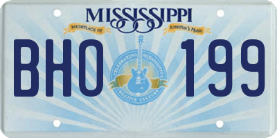 MS license plate BHO199