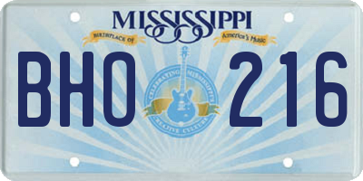 MS license plate BHO216