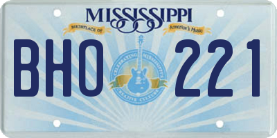MS license plate BHO221