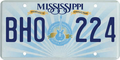 MS license plate BHO224