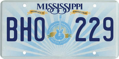 MS license plate BHO229