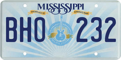 MS license plate BHO232