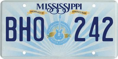 MS license plate BHO242