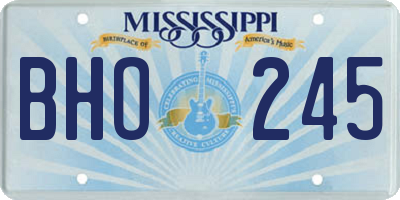 MS license plate BHO245