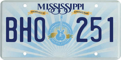 MS license plate BHO251