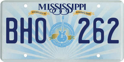 MS license plate BHO262