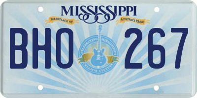 MS license plate BHO267