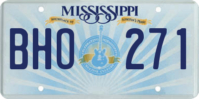 MS license plate BHO271