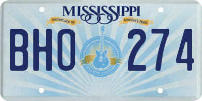 MS license plate BHO274