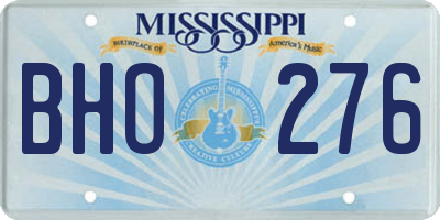 MS license plate BHO276