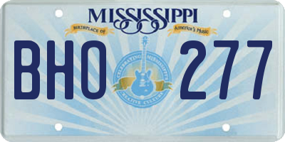 MS license plate BHO277