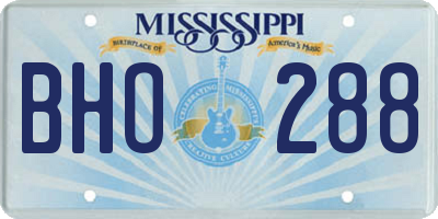 MS license plate BHO288