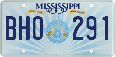 MS license plate BHO291