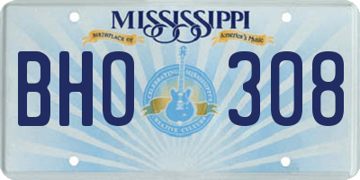 MS license plate BHO308