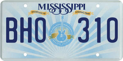 MS license plate BHO310