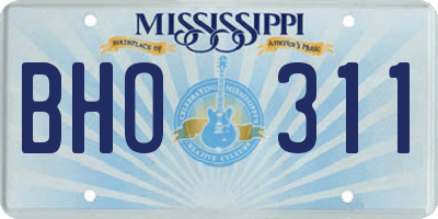 MS license plate BHO311