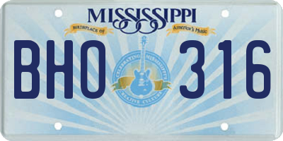 MS license plate BHO316