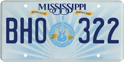 MS license plate BHO322