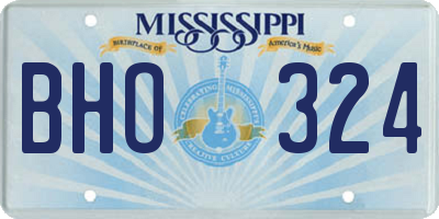 MS license plate BHO324