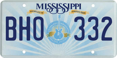 MS license plate BHO332