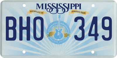 MS license plate BHO349