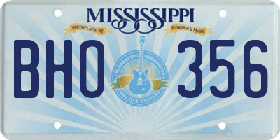 MS license plate BHO356