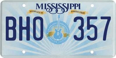 MS license plate BHO357