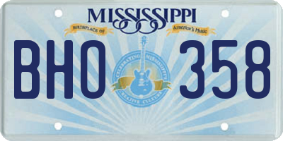 MS license plate BHO358