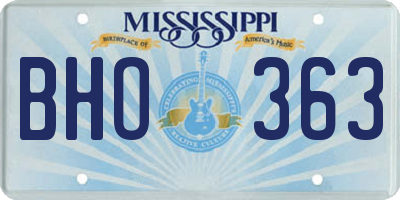 MS license plate BHO363