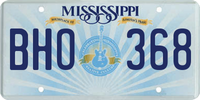 MS license plate BHO368