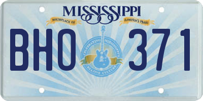 MS license plate BHO371