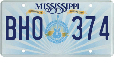 MS license plate BHO374