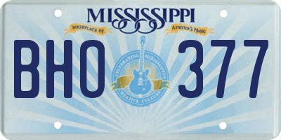 MS license plate BHO377