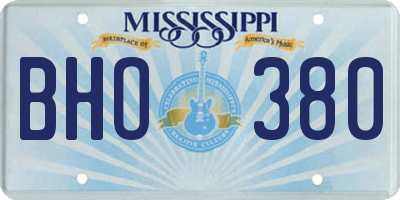 MS license plate BHO380