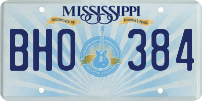 MS license plate BHO384
