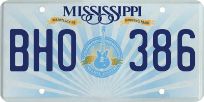 MS license plate BHO386