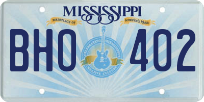 MS license plate BHO402