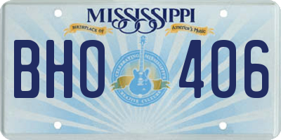 MS license plate BHO406