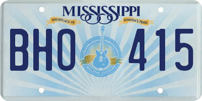 MS license plate BHO415