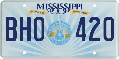 MS license plate BHO420