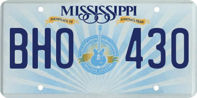 MS license plate BHO430