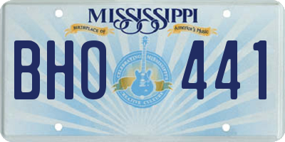 MS license plate BHO441