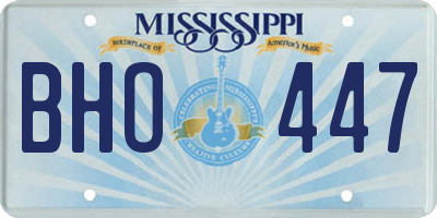 MS license plate BHO447