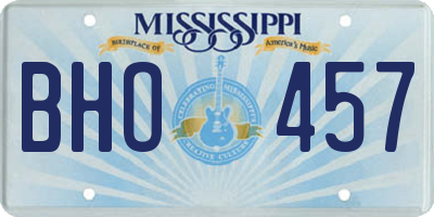 MS license plate BHO457